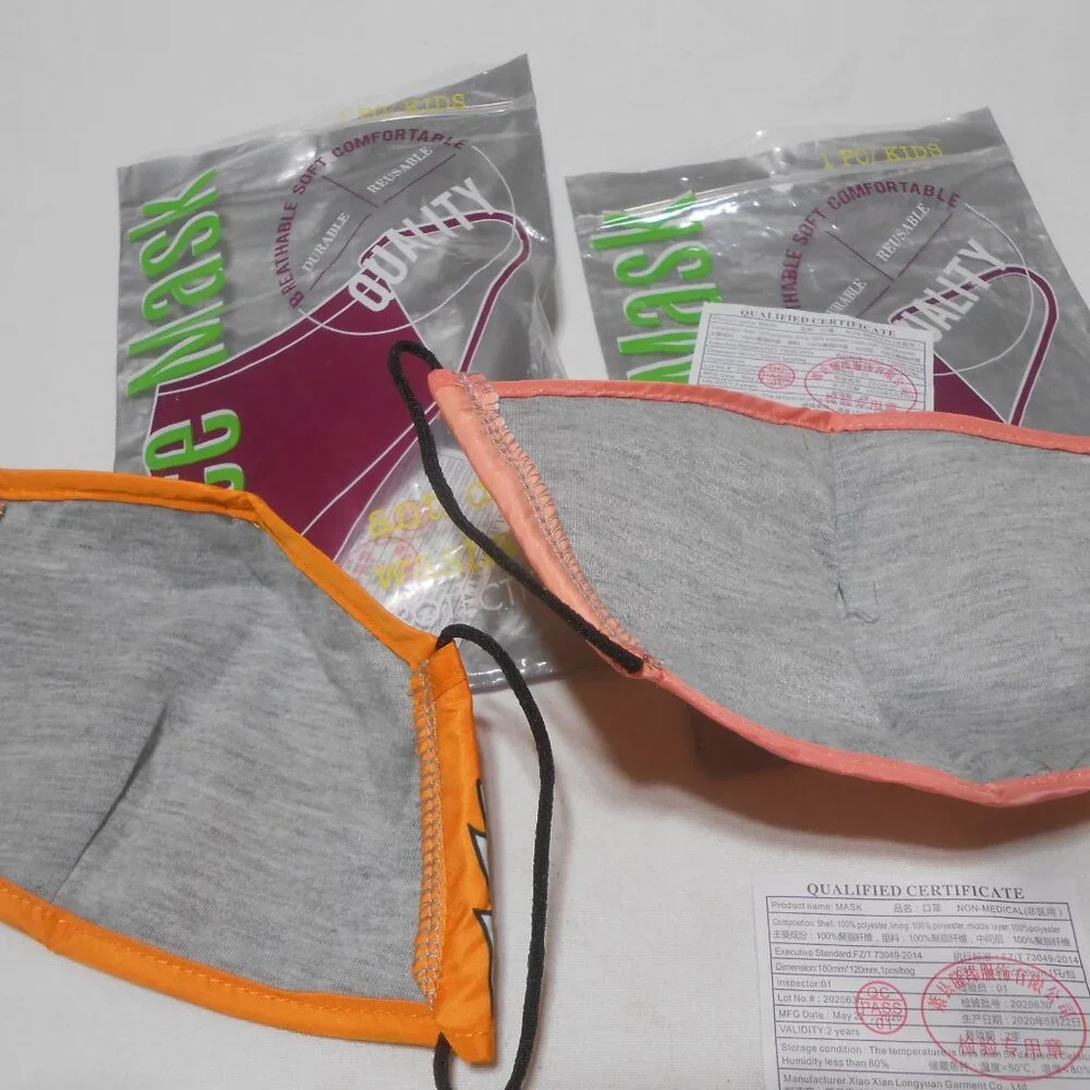 2 NEW KIDS UNISEX FACE MASKS SAFE MOUTH PROTECTION WASHABLE BREATHABLE SOFT 👦👸